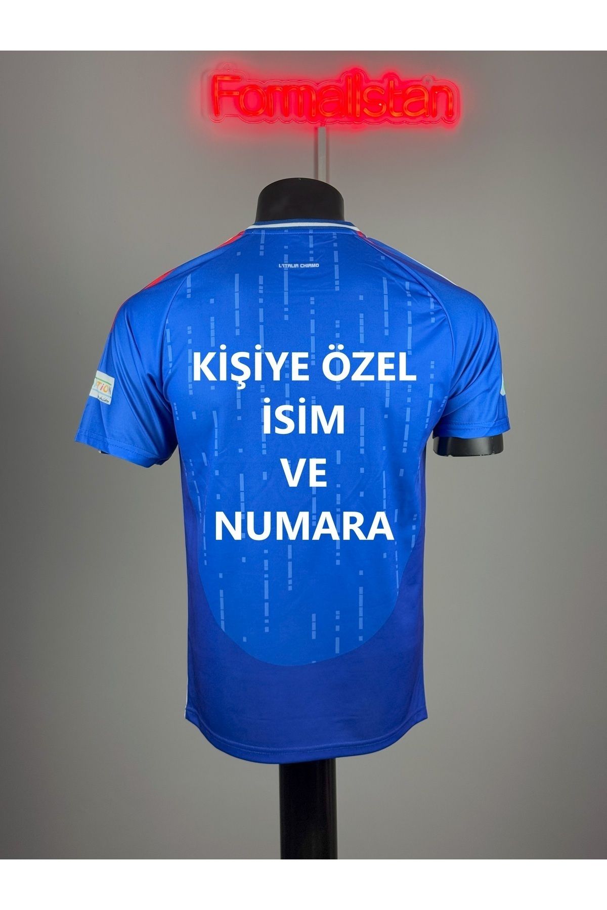 Quaxram KOPYA - Kişiye Özel İsim Ve Numara Baskılı Italia Futbol Forması - BLUE