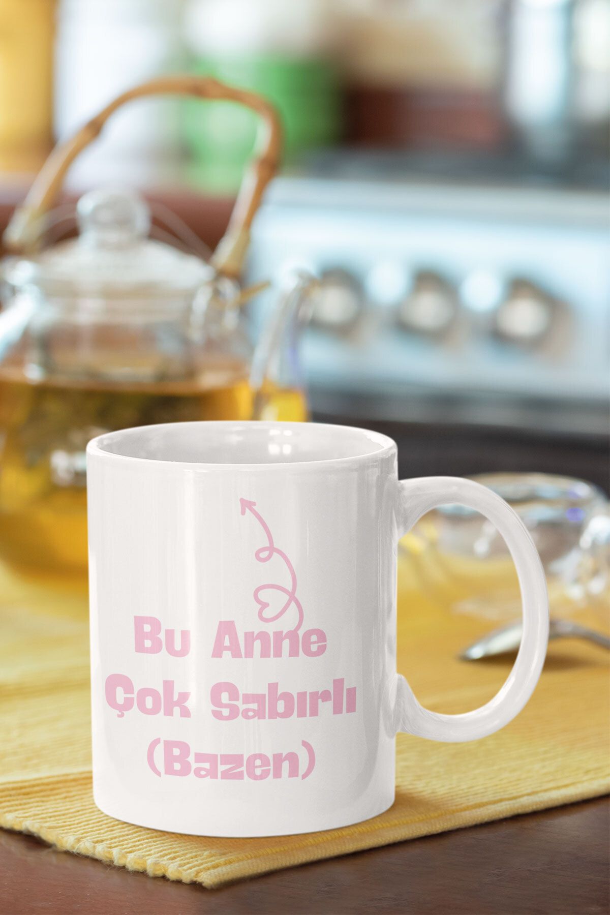 BİBANAPROMOSYON Bu Anne Çok Sabırlı Komik Anneler Günü Anneye Hediye Baskılı Kupa Bardak