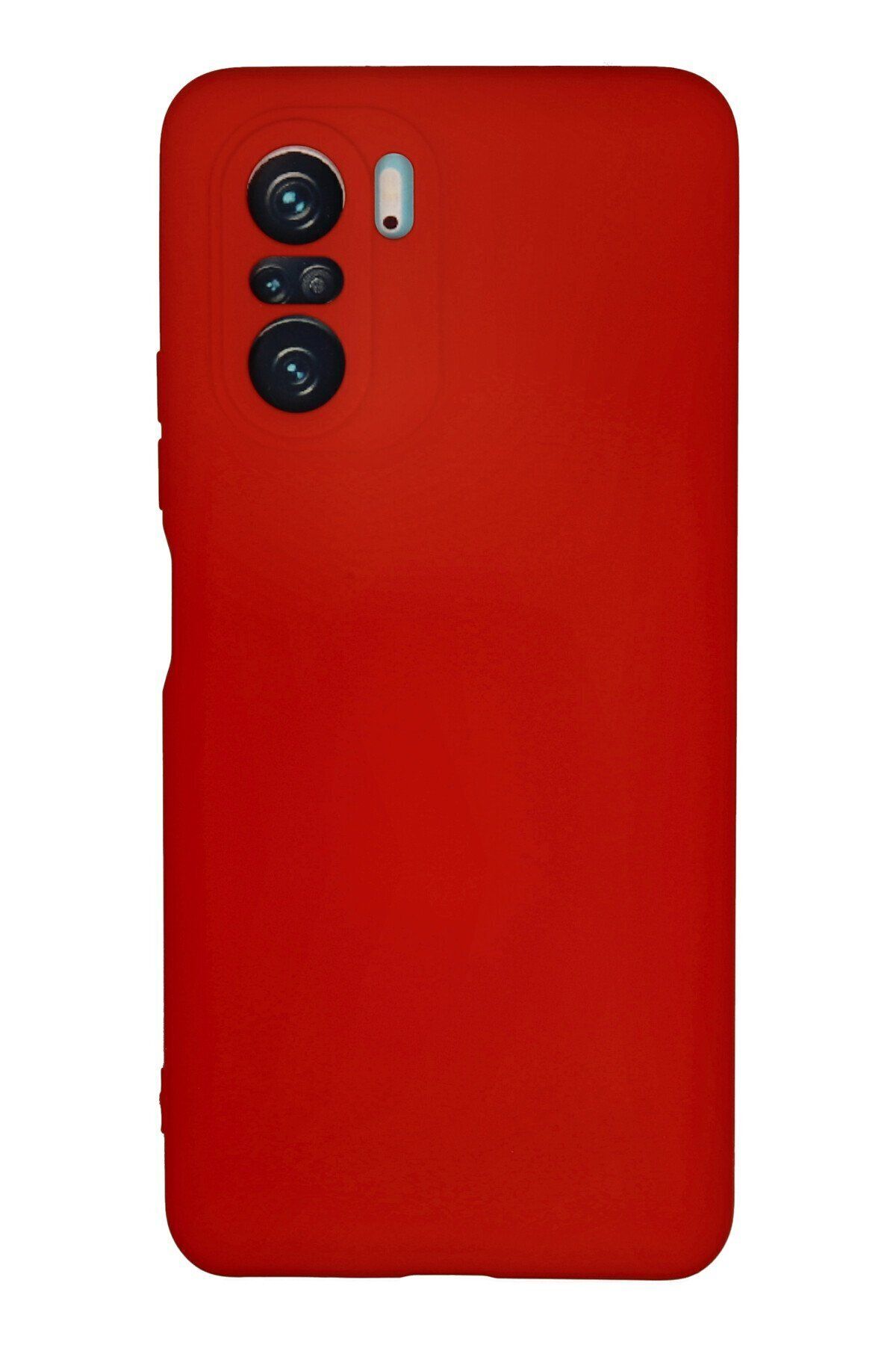 cepmoda Xiaomi Poco F3 - Cpmd içi kadife Soft-Nano Doku Kapak/Kılıf - KIRMIZI uyumlu