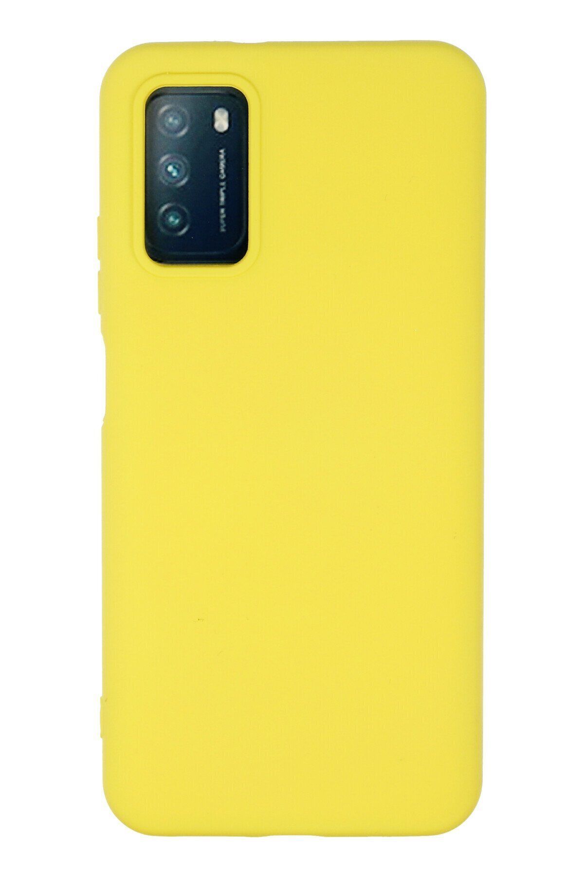 cepmoda Xiaomi Pocophone M3 Telefon Kılıfı - Lansman, iÇi Süet/Kadife, Soft v2 - SARI