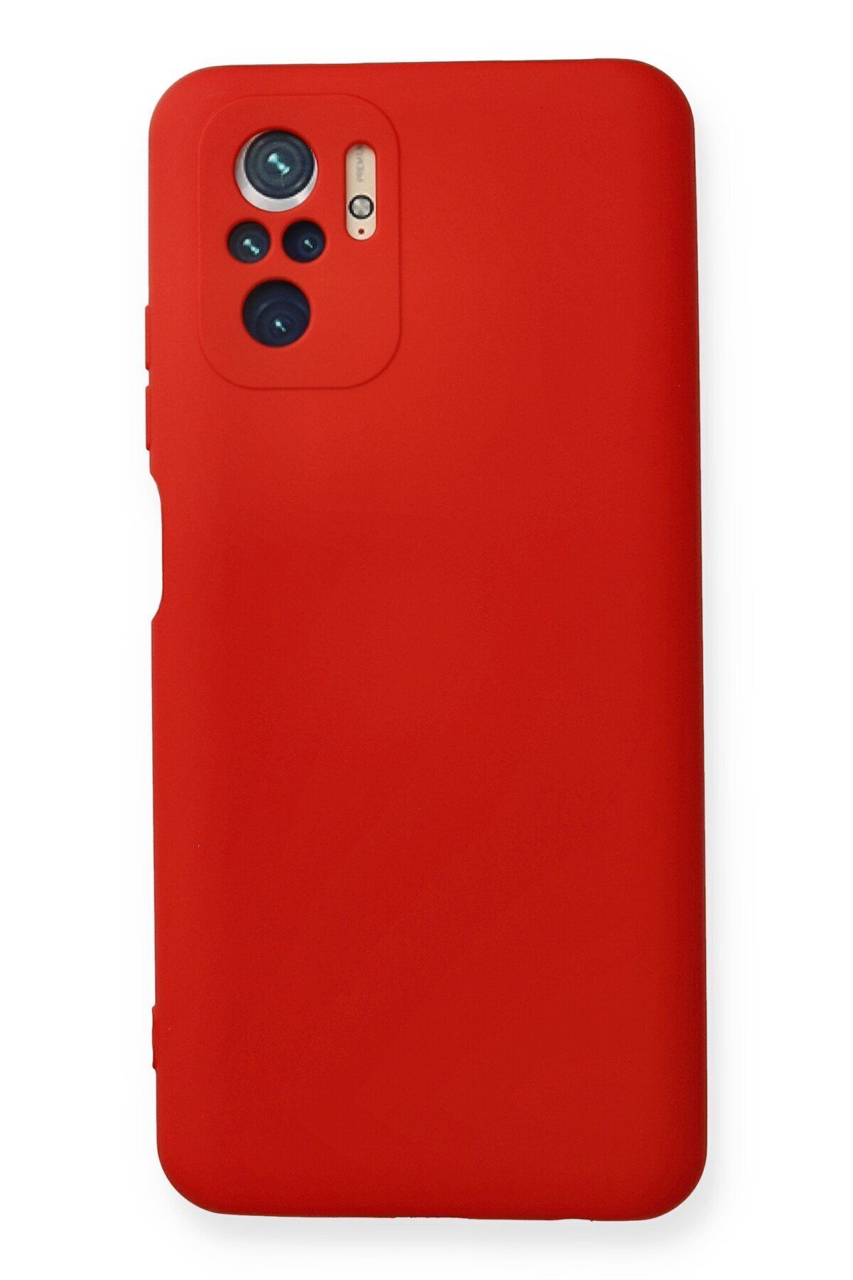 cepmoda Xiaomi Redmi Note 10 Uyumlu - Cpmd içi kadife Soft-Nano Doku Kapak/Kılıf - KIRMIZI
