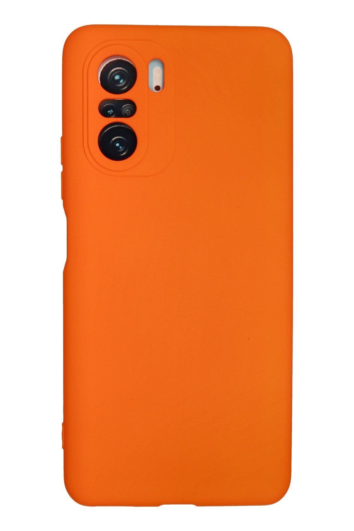 cepmoda Xiaomi Poco F3 uyumlu - Cpmd içi kadife Soft-Nano Doku Kapak/Kılıf - TURUNCU