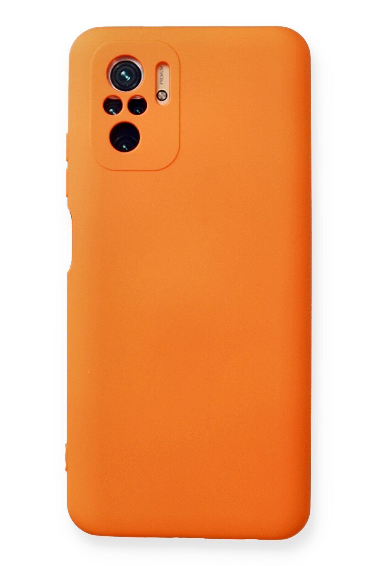 cepmoda Xiaomi Redmi Note 10S - Cpmd içi kadife Soft-Nano Doku Kapak/Kılıf - TURUNCU uyumlu