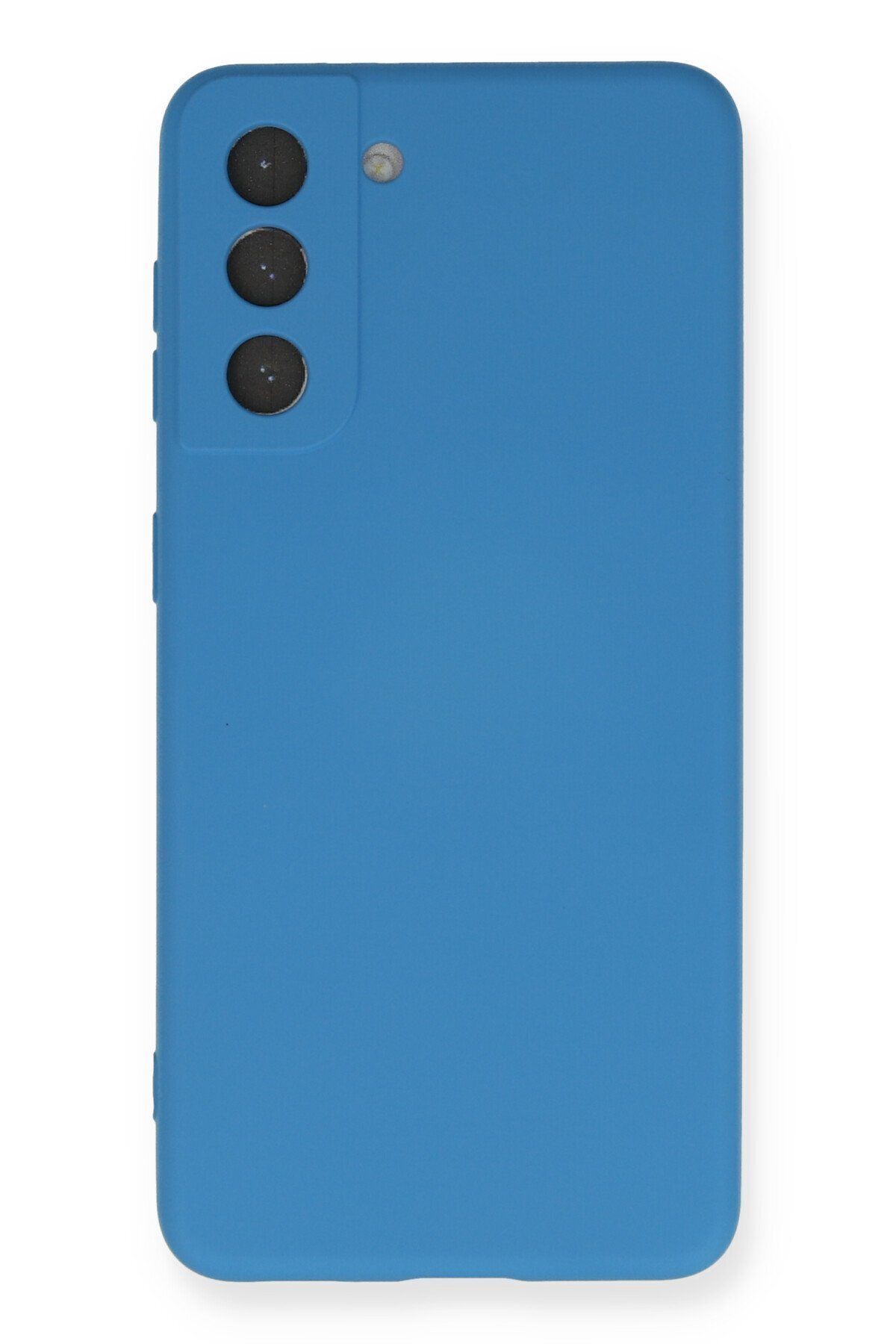 cepmoda Samsung Galaxy S21 FE - Cpmd içi kadife Soft-Nano Doku Kapak/Kılıf - MAVİ uyumlu