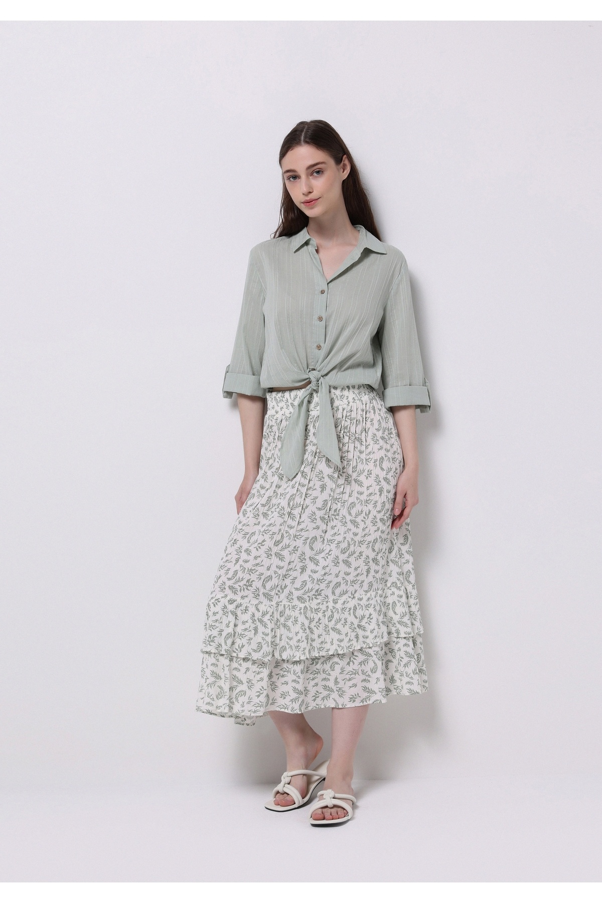 Colin's-Maxi Length Printed Women's Ecru Skirt 3
