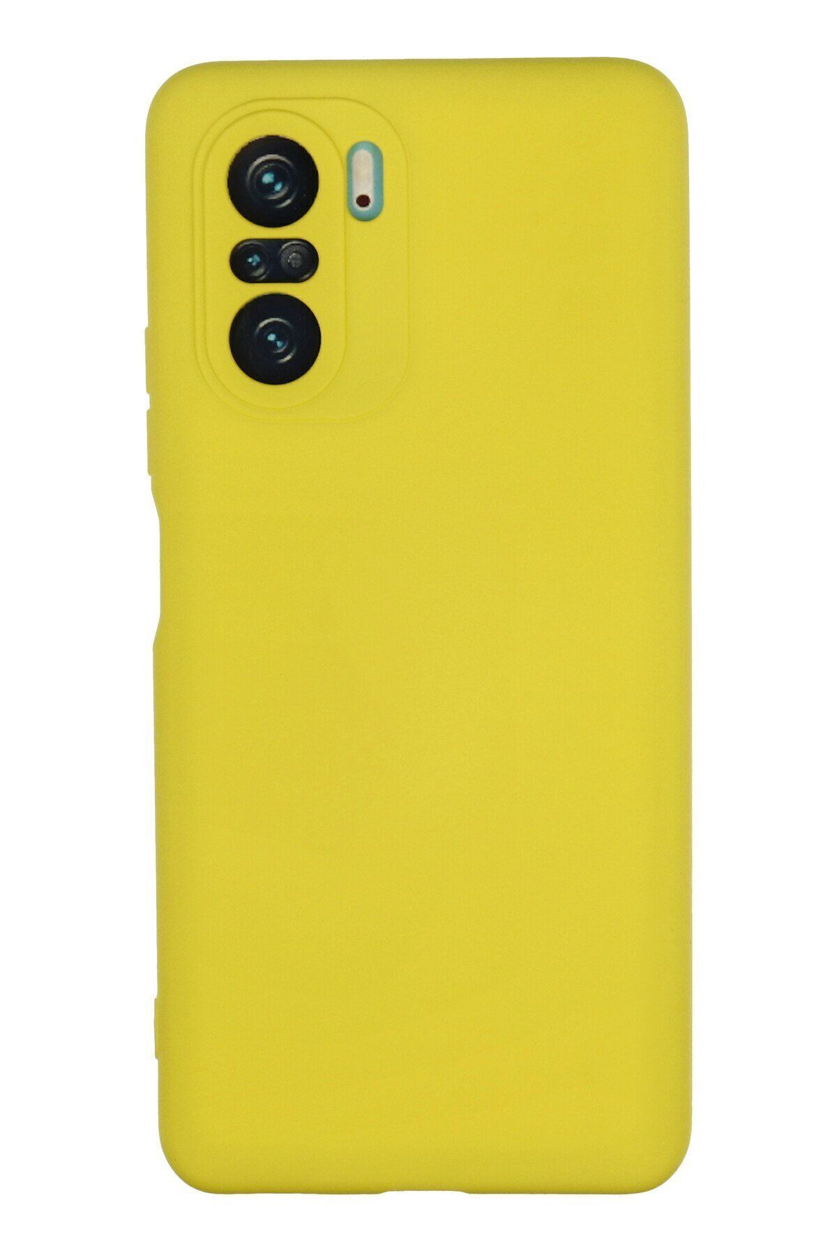 cepmoda Poco F3 Uyumlu  - Cpmd içi kadife Soft-Nano Doku Kapak/Kılıf - SARI