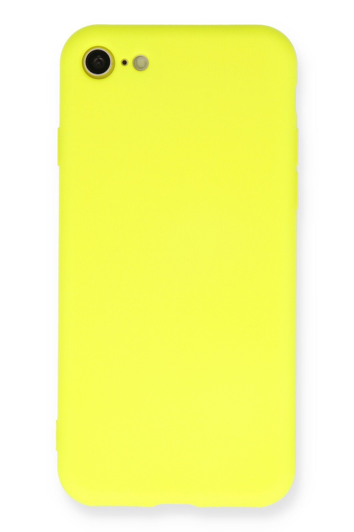 cepmoda iPhone 7 - Uyumlu içi kadife Soft-Nano Doku Kapak/Kılıf - SARI