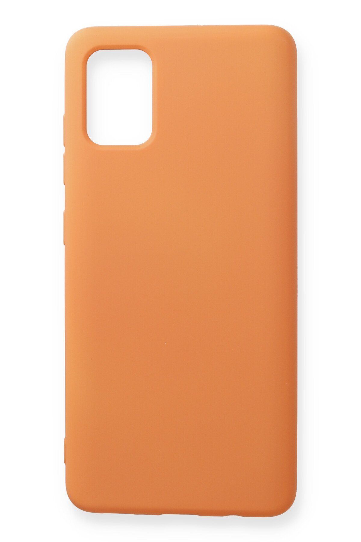 cepmoda Samsung Galaxy A71 uyumlu - Cpmd içi kadife Soft-Nano Doku Kapak/Kılıf - TURUNCU