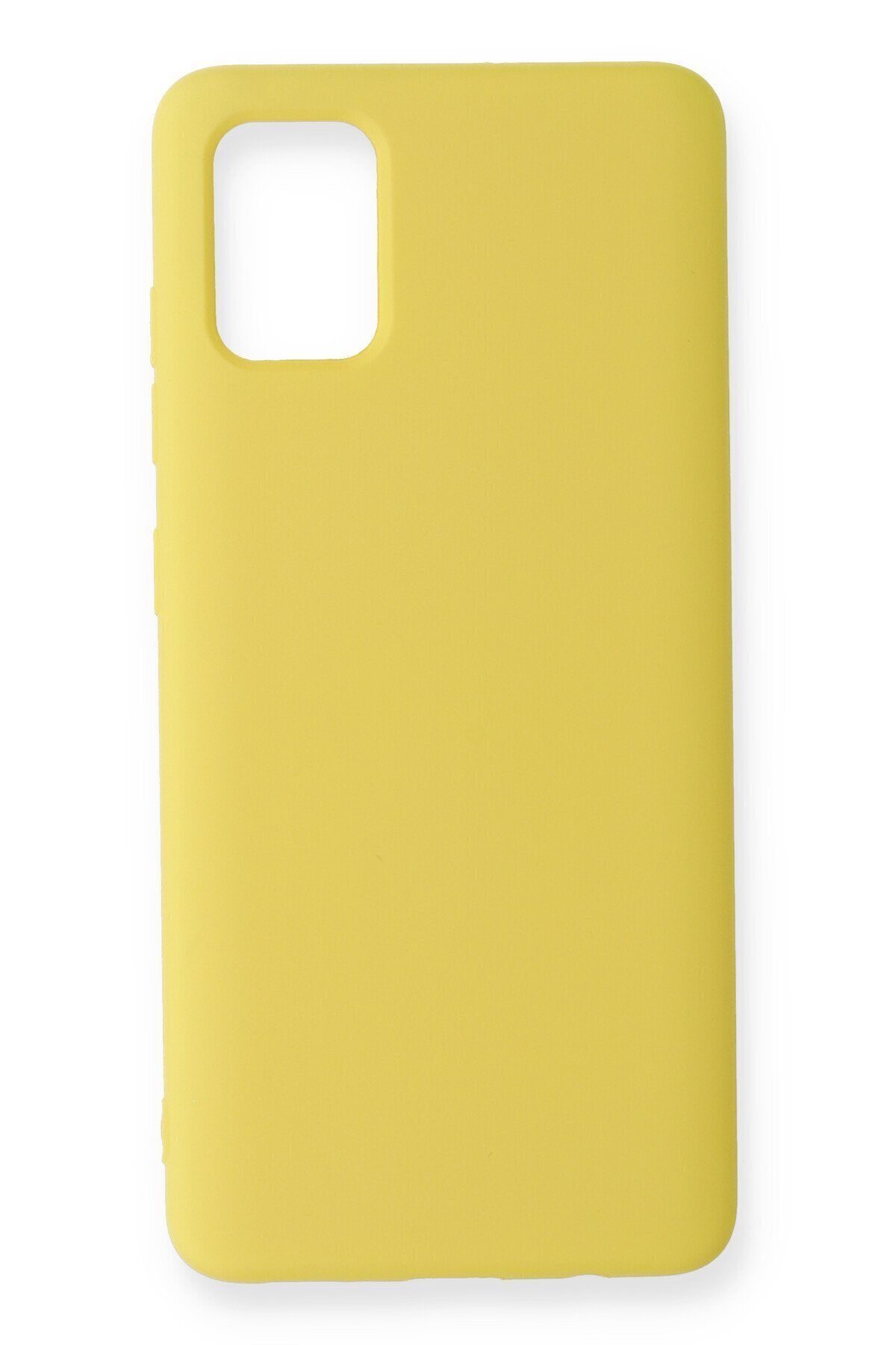 cepmoda Samsung Galaxy A51 Telefon Kılıfı - Lansman, iÇi Süet/Kadife, Soft v2 - SARI