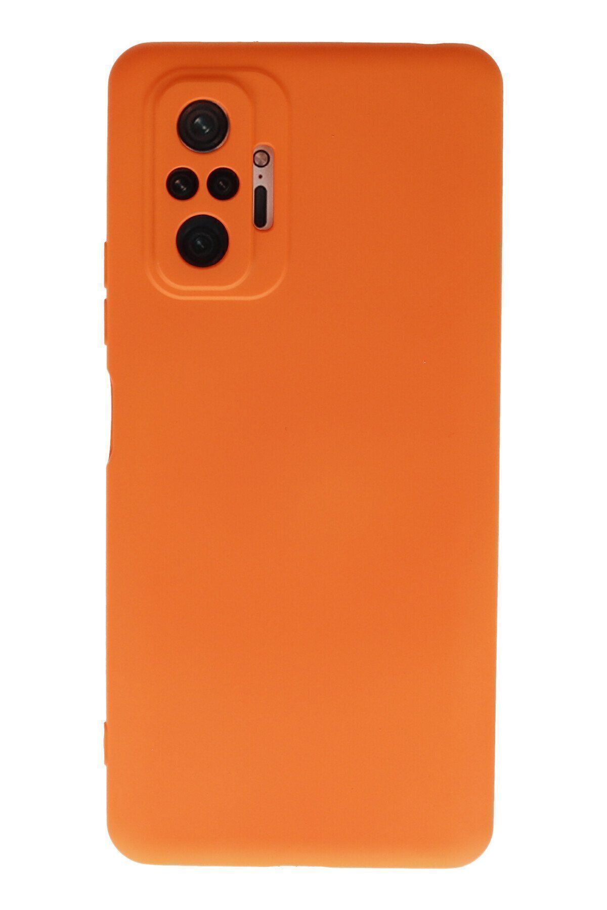 cepmoda Xiaomi Redmi Note 10 Pro Uyumlu - Cpmd içi kadife Soft-Nano Doku Kapak/Kılıf - TURUNCU
