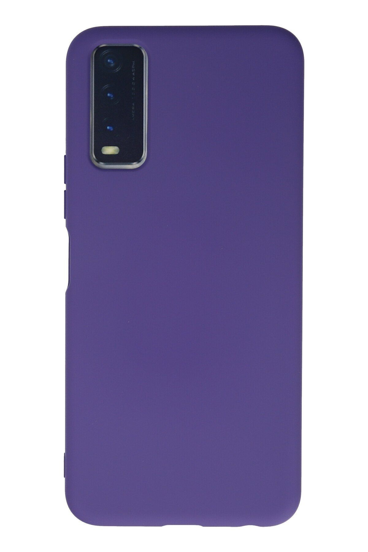 cepmoda Vivo Y20 - Cpmd içi kadife Soft-Nano Doku Kapak/Kılıf - MOR uyumlu