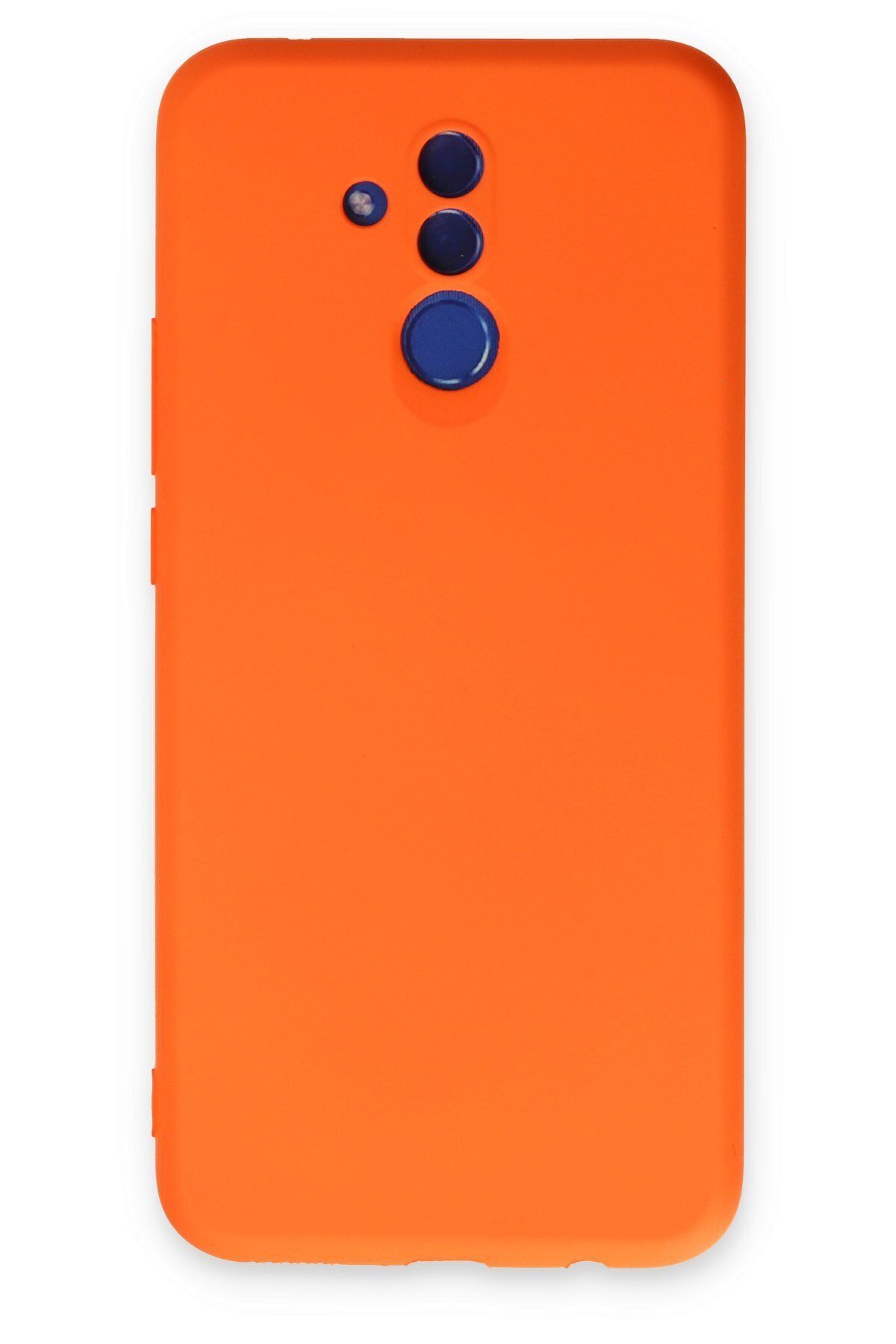cepmoda Huawei Mate 20 Lite uyumlu  - Cpmd içi kadife Soft-Nano Doku Kapak/Kılıf - TURUNCU