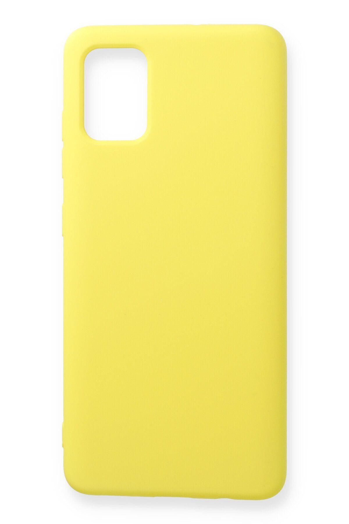 cepmoda Galaxy A71 - Uyumlu Cpmd içi kadife Soft-Nano Doku Kapak/Kılıf - SARI