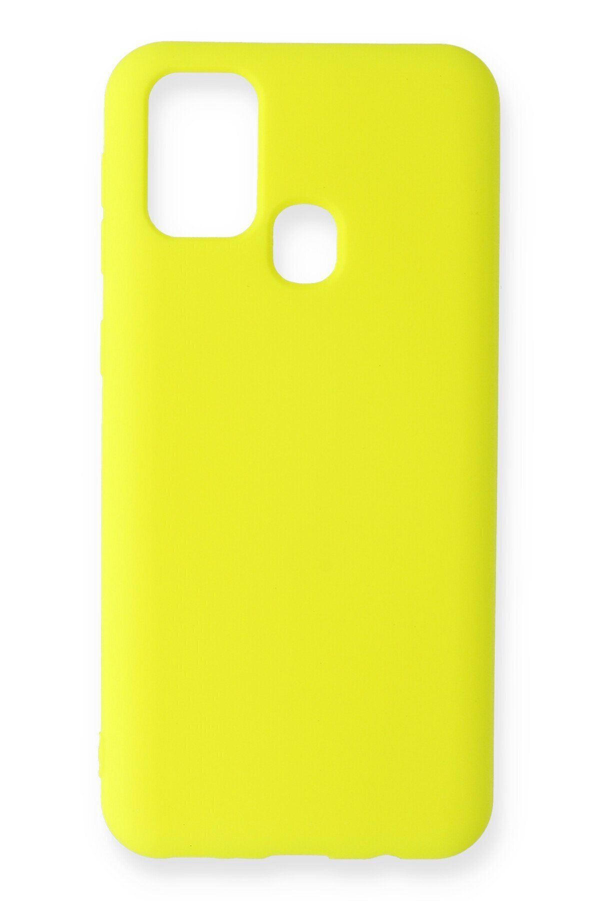 cepmoda Samsung Galaxy A21S Telefon Kılıfı - Lansman, iÇi Süet/Kadife, Soft v2 - SARI