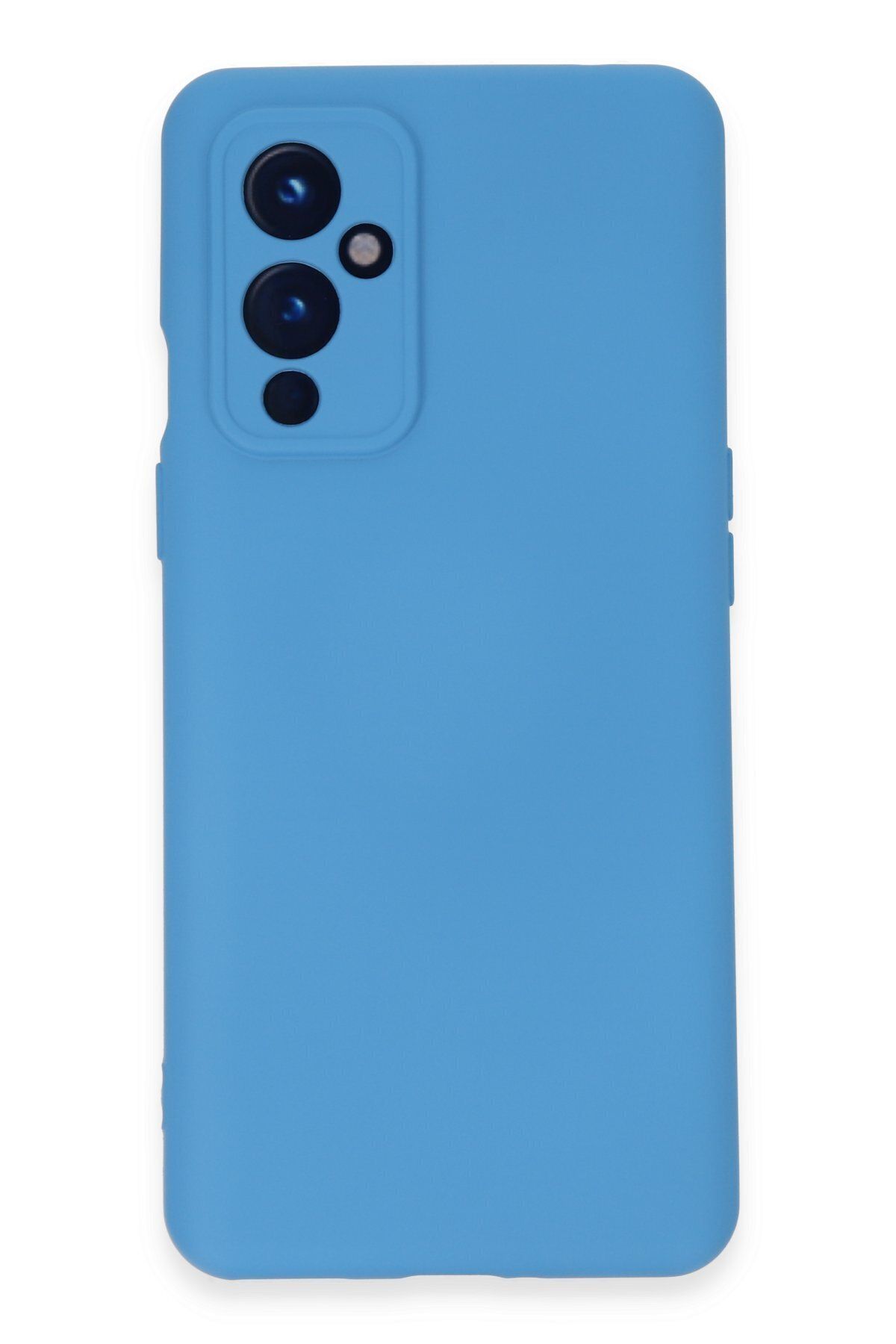 cepmoda One Plus 9 - Cpmd içi kadife Soft-Nano Doku Kapak Uyumlu  /Kılıf - MAVİ