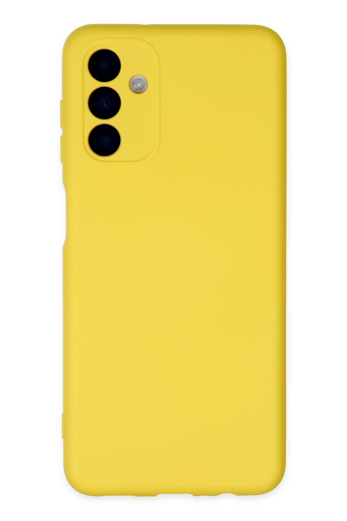 cepmoda Galaxy A04S -Uyumlu  Cpmd içi kadife Soft-Nano Doku Kapak/Kılıf - SARI