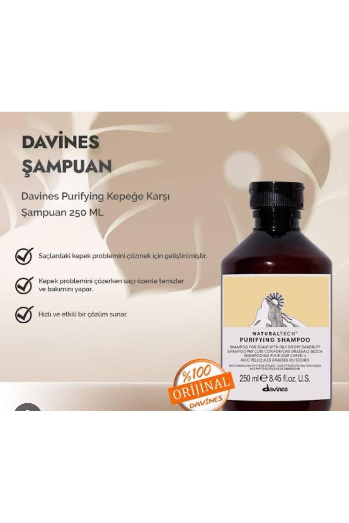 Davines Besleyici KEPEĞE KARŞI ÇOK ETKİLİ PURİFYİNG ŞAMPUAN 250 ML KUAFOREVA4