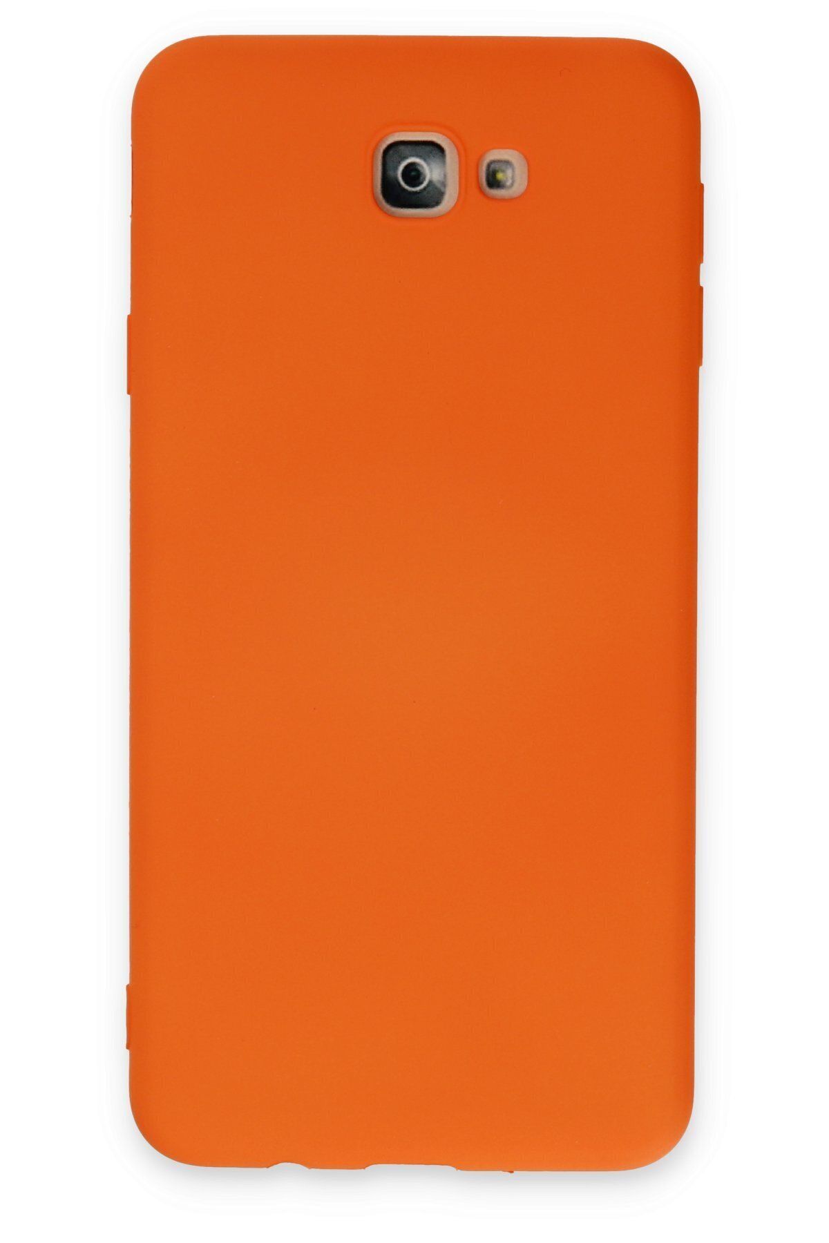 cepmoda Samsung Galaxy J7 Prime Telefon Kılıfı - Lansman, iÇi Süet/Kadife, Soft v2 - TURUNCU
