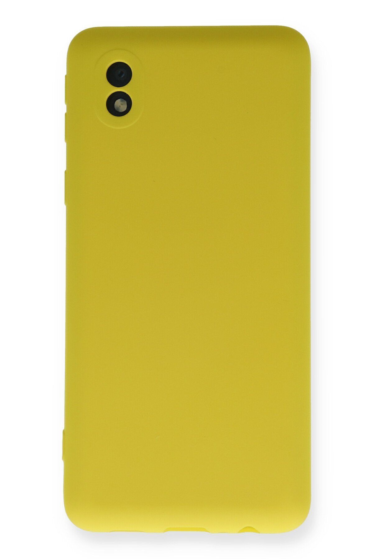 cepmoda Galaxy A01 Core Uyumlu içi kadife Soft-Nano Doku Kapak/Kılıf - SARI