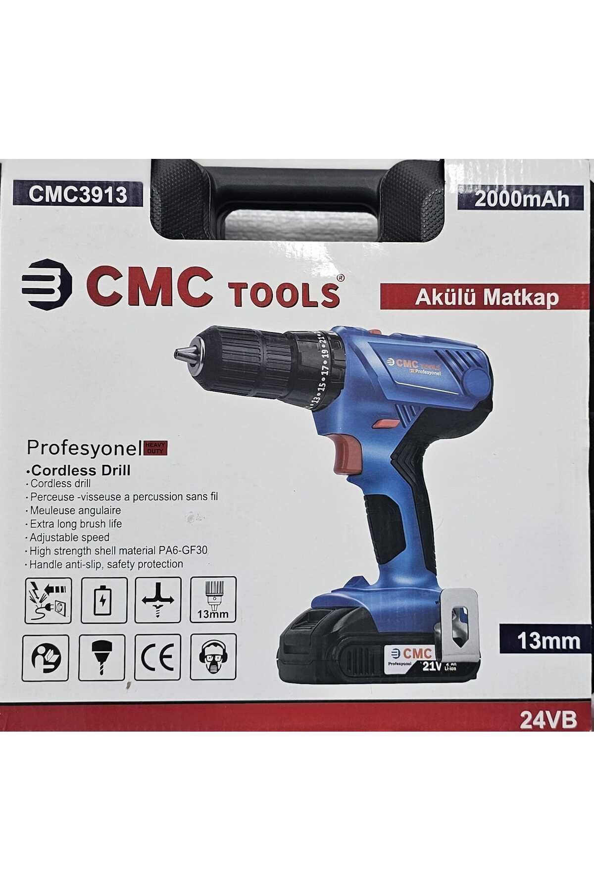 teknotrust Akülü Matkap 21V Li-Ion 2000MAH Vidalama Çantalı CMC3913 Çift Akü