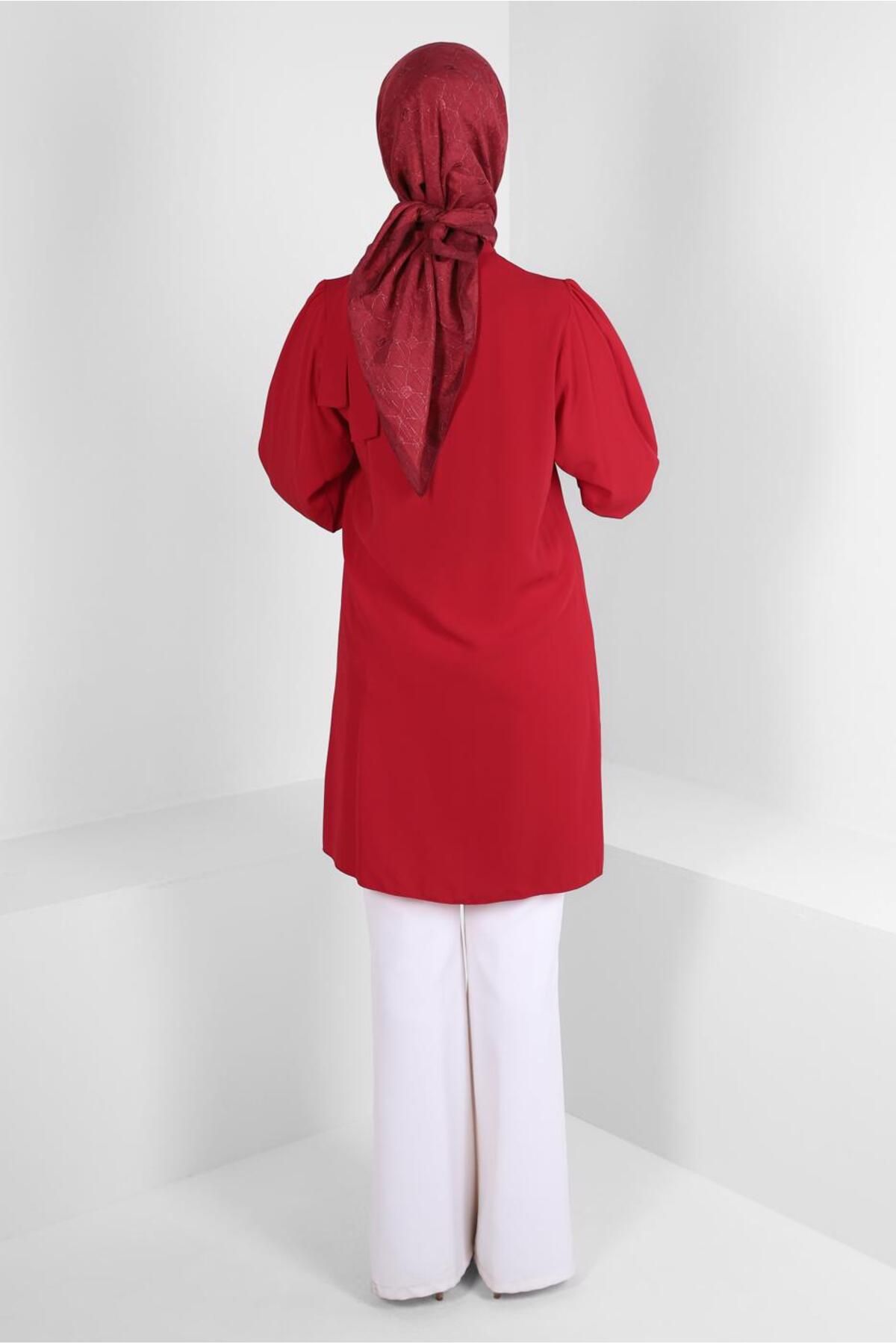 Alvina-HIDDEN BUTTON TUNIC WITH COLLAR BINDING DETAIL 43508 3