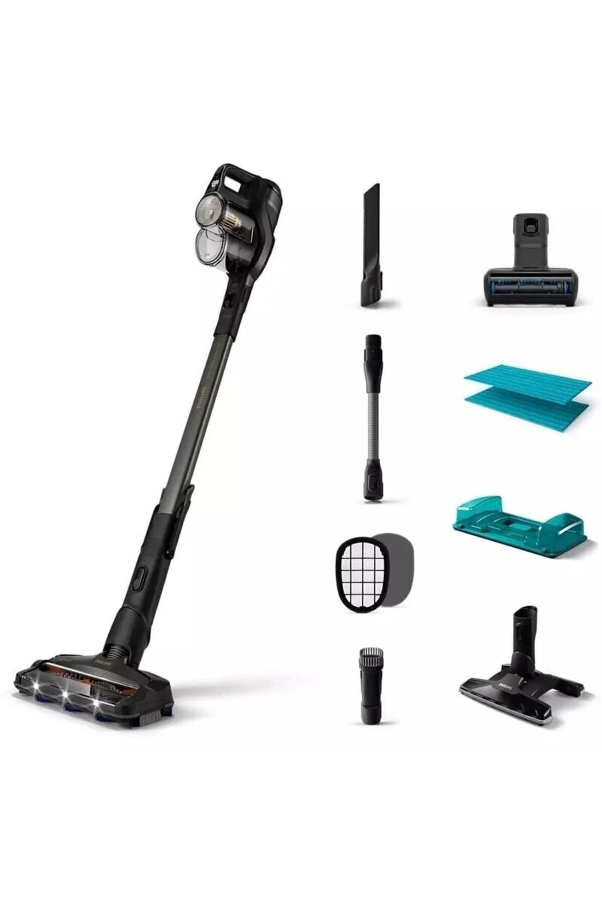 Philips 8000 Seri ,25v Plus Kablosuz Şarjlı Dik Süpürge, Islak+kuru , 0.6 Litre, Mini+turbo Fırça Uyumlu