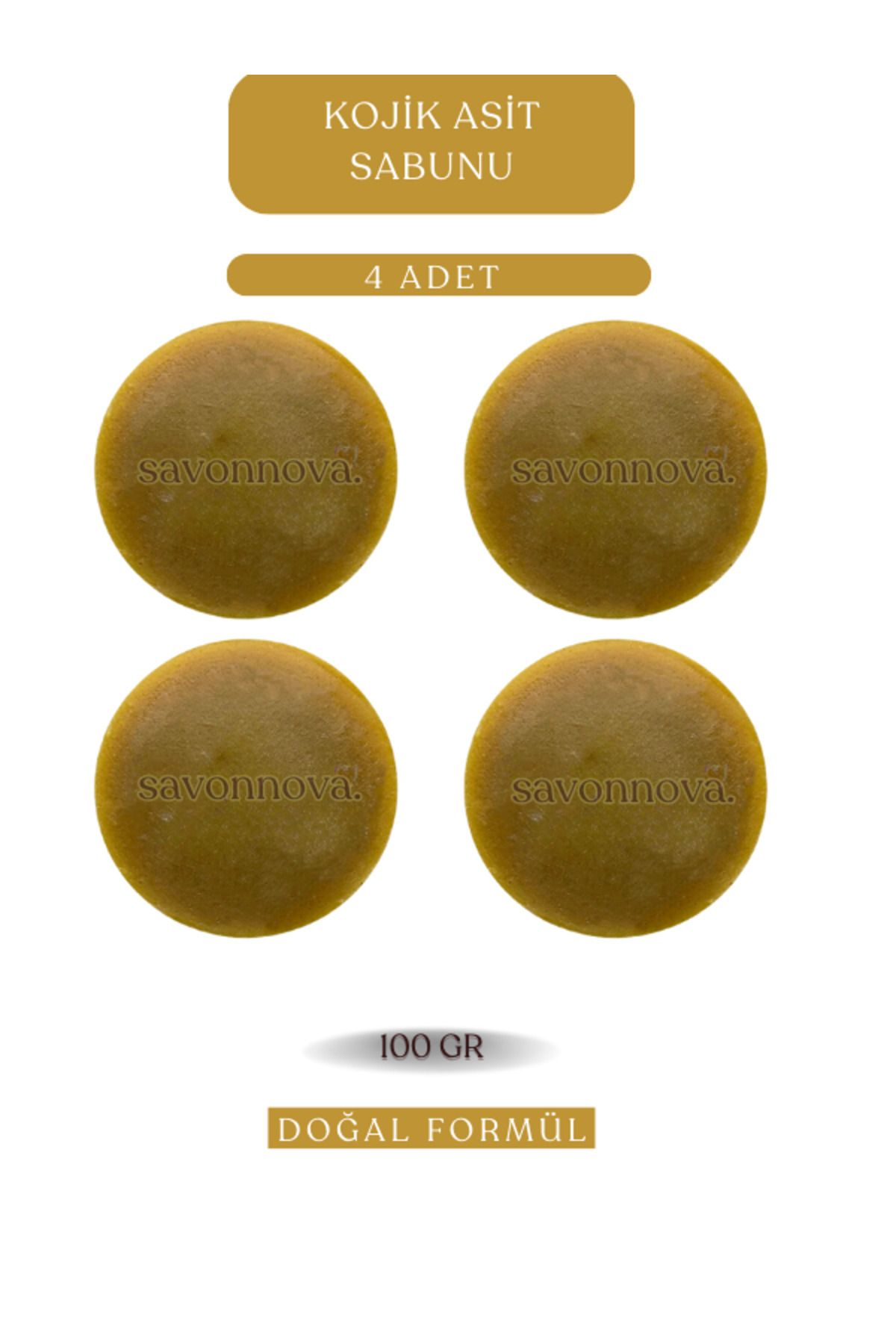 Kozmetigo Doğal Kojik Asit Sabunu 4x100 GR Cilt Bakım ve Kişisel Bakım İçin Katı Sabun