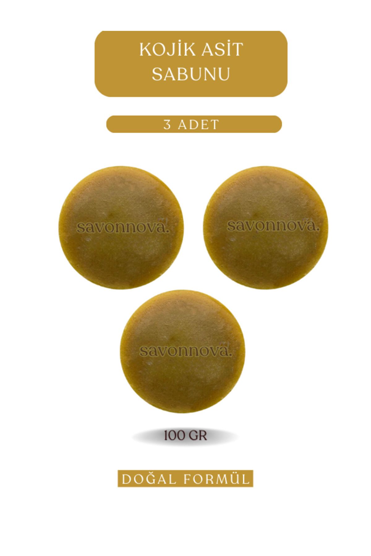 Kozmetigo Doğal Kojik Asit Sabunu 3x100 GR Cilt Bakım ve Kişisel Bakım İçin Katı Sabun