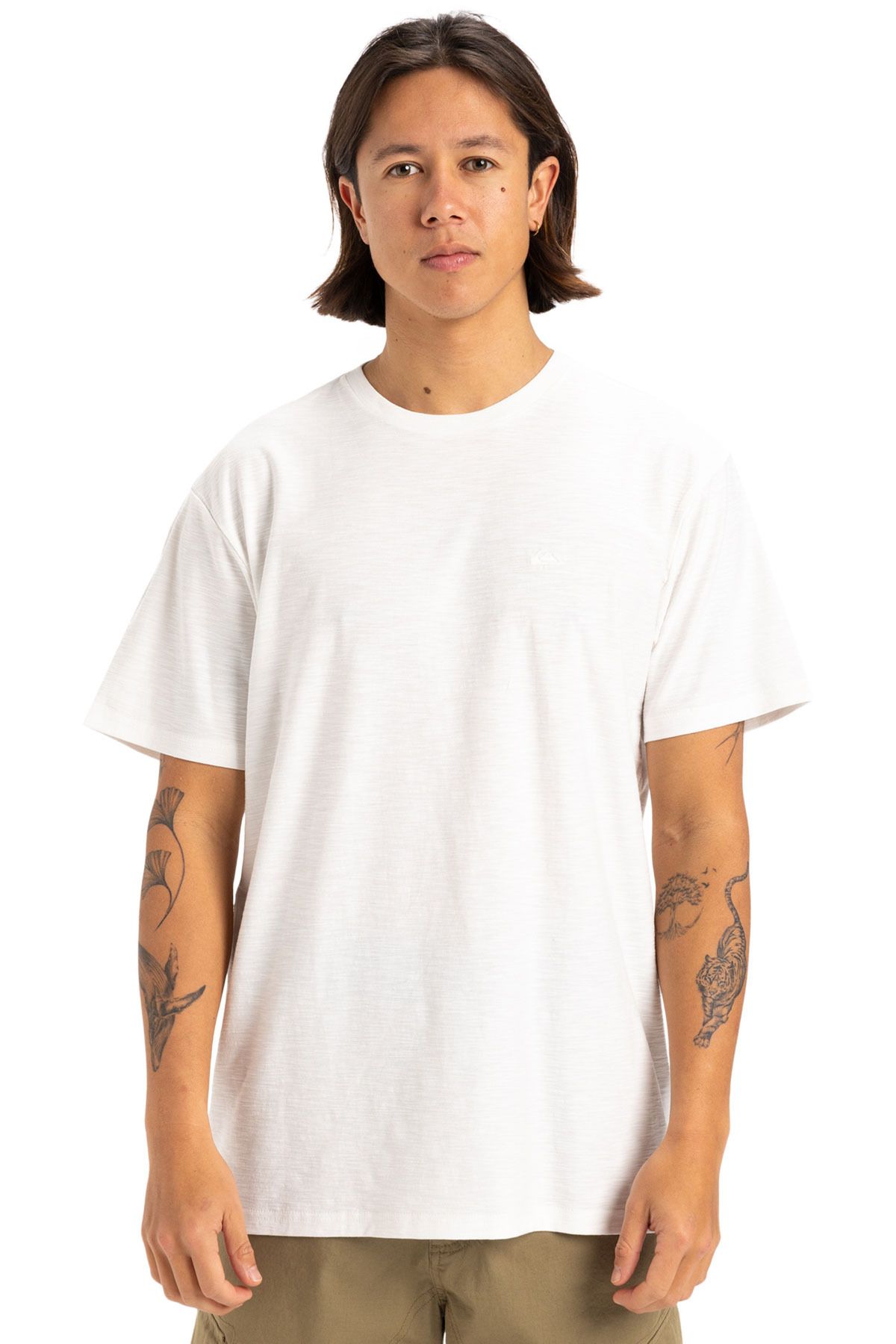 Quiksilver SLUB ROUNDNECK Beyaz Erkek Kısa Kol Gömlek