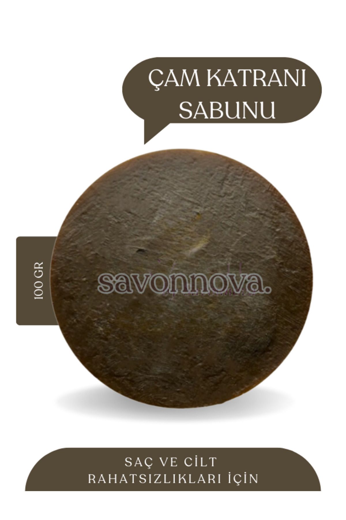 Kozmetigo Doğal Çam Katranı Sabunu, Cilt Sorunları İçin Katkısız Sabun 100GR