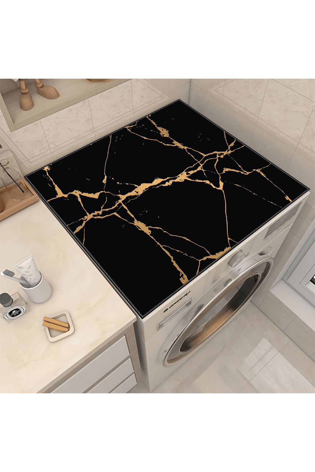 Nuva Home Çamaşır Makinesi Örtüsü Kurutma Makinesi Matı - Kaymaz Yıkanabilir Leke Tutmaz Su Geçirmez