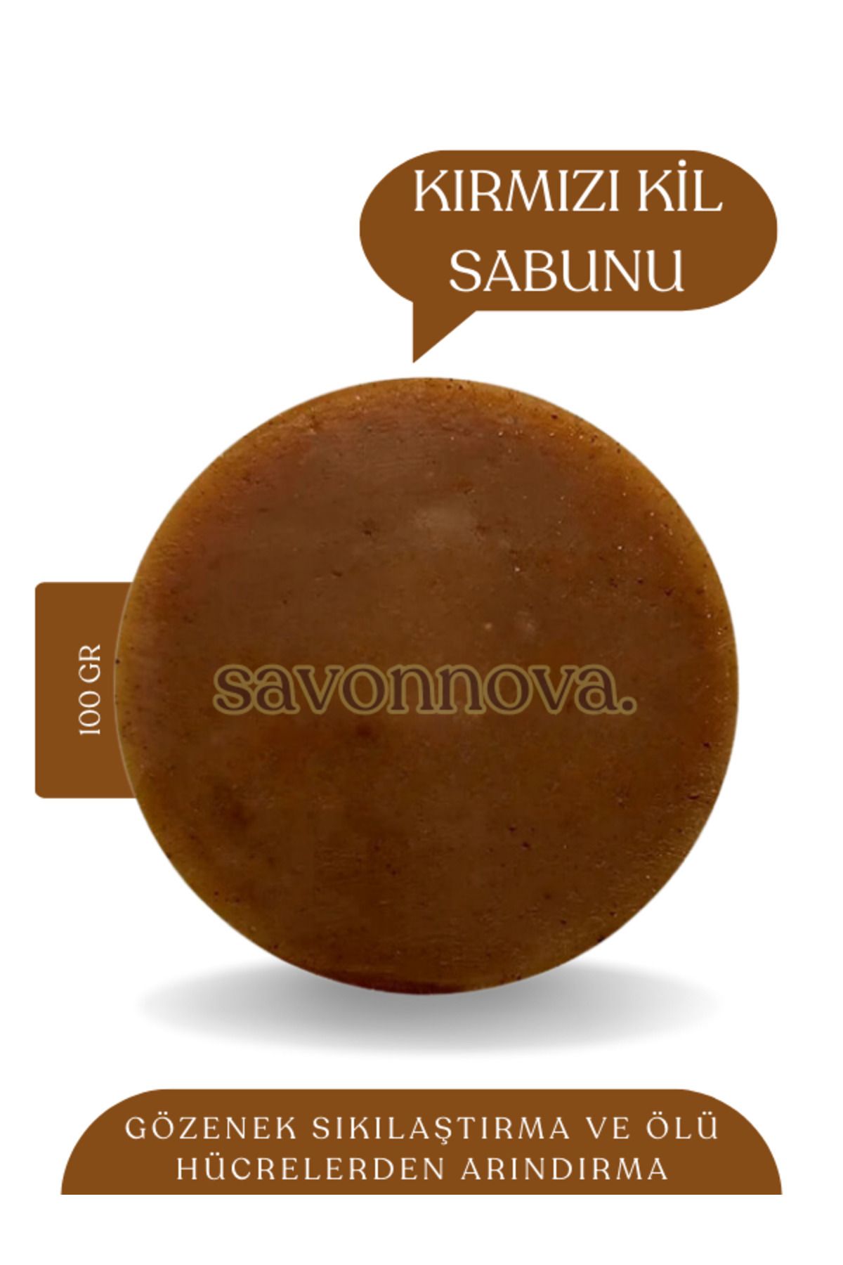 Kozmetigo Kırmızı Kil Sabunu Doğal ve Katkısız Sabun 100 GR