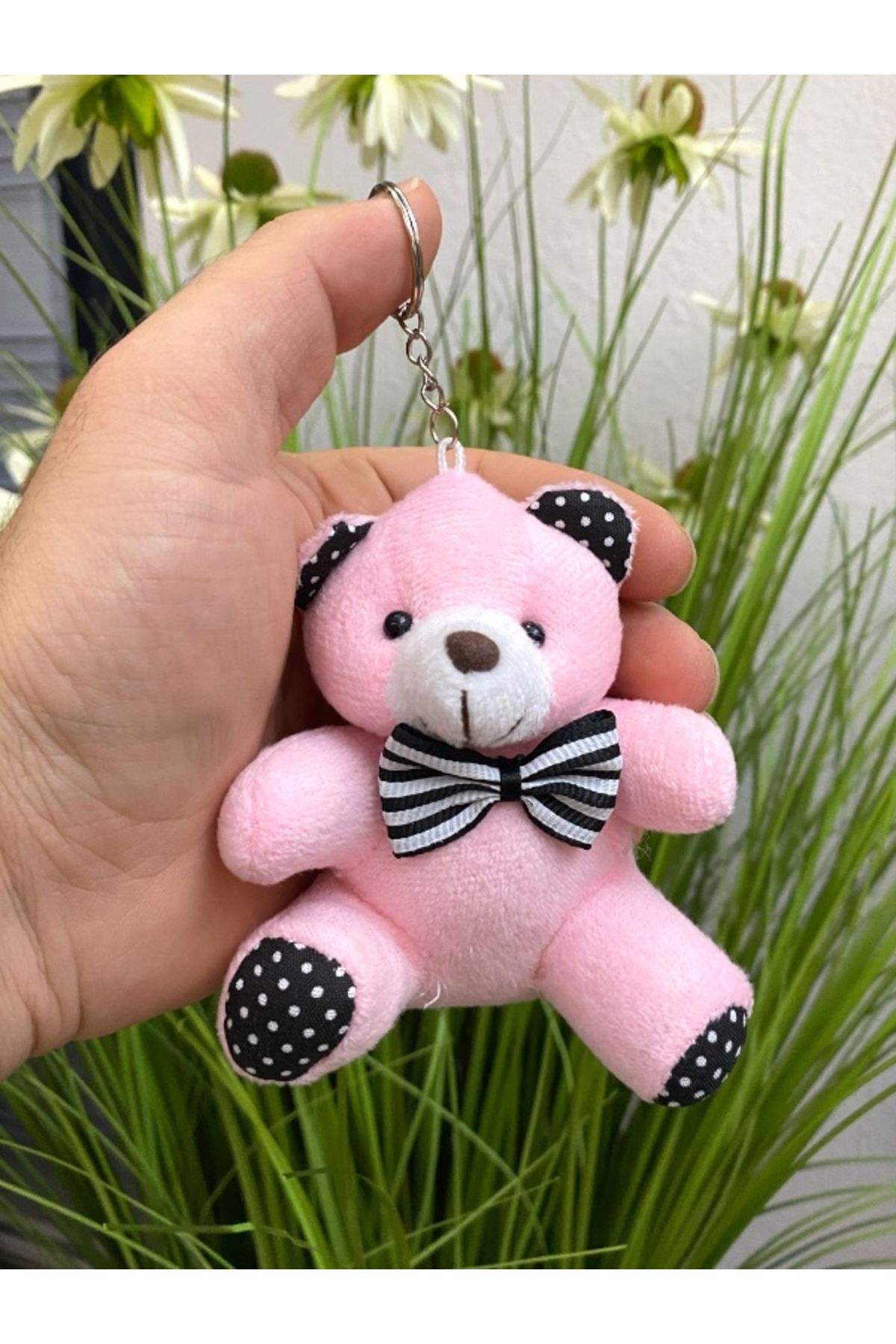 HediyeArıları Sevimli Pembe Ayıcıklı Anahtarlık | Ayıcıklı Anahtarlık 10 cm | Süper Sevimli Papyonlu Anahtarlık