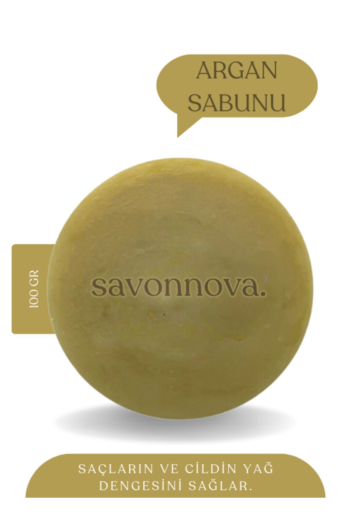 Kozmetigo Doğal Argan Sabunu, Ciltler İçin Katkısız Sabun, Argan Yağlı Sabun 100GR