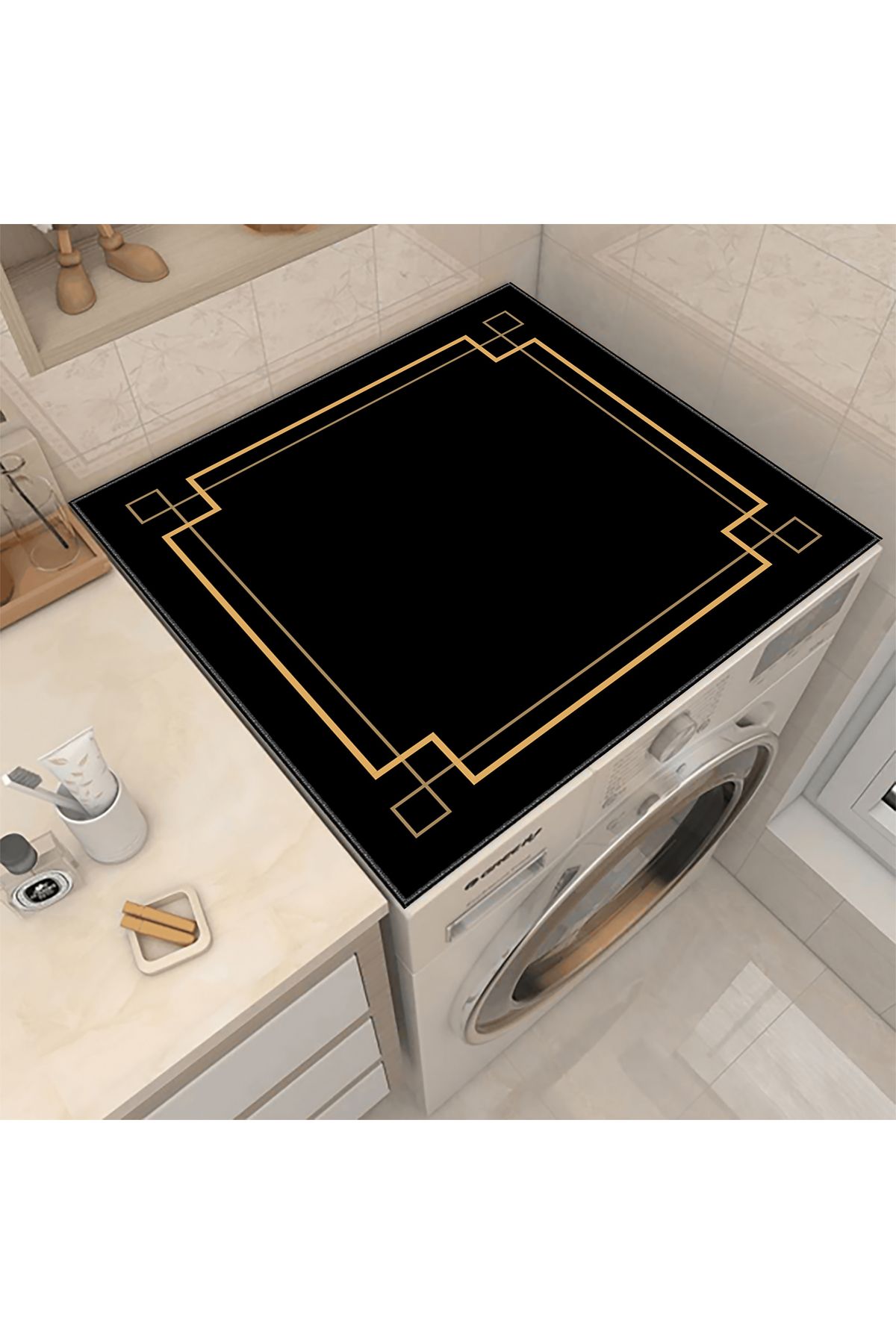 Nuva Home Çamaşır Makinesi Örtüsü Kurutma Makinesi Matı - Kaymaz Yıkanabilir Leke Tutmaz Su Geçirmez