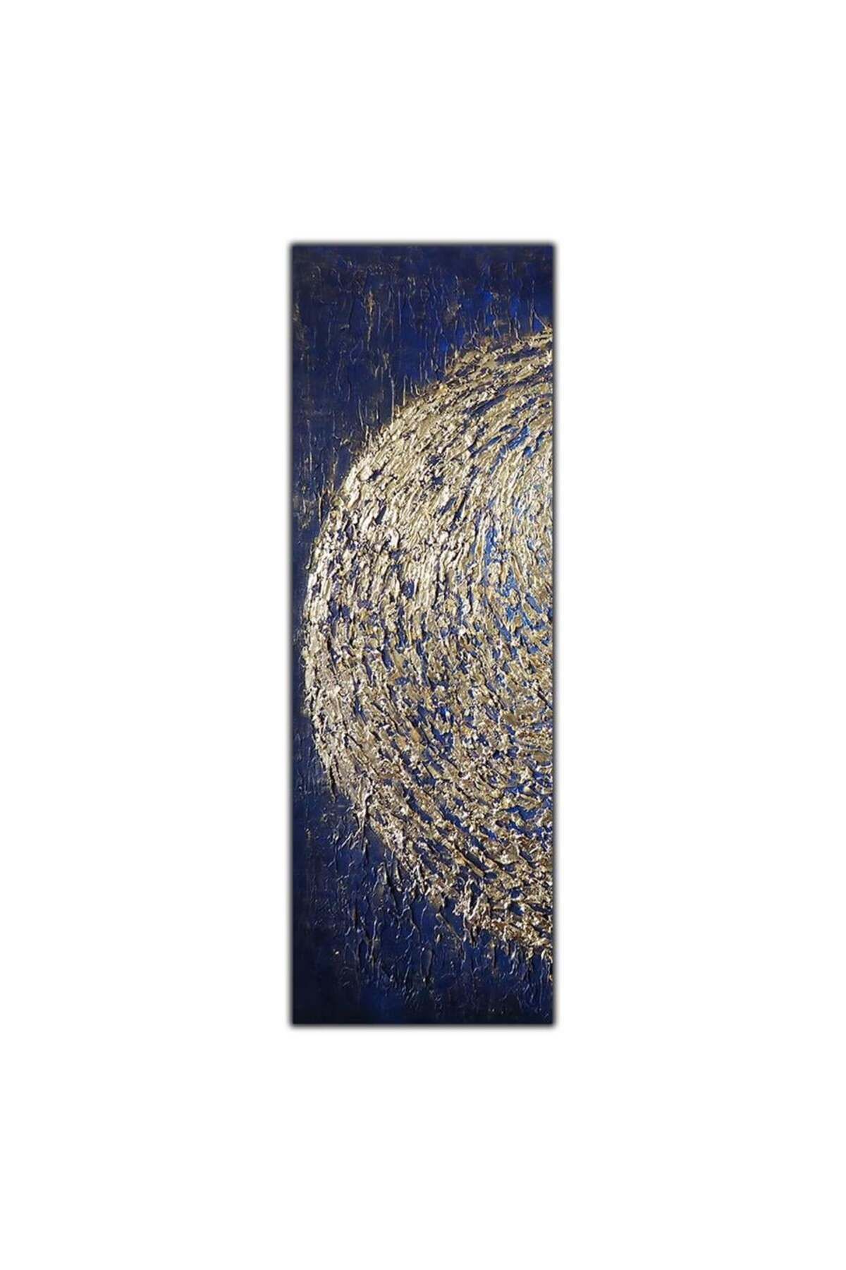 tablodekor SOYUT ALTIN DESENLER DİKEY YOĞUN YAĞLI BOYA DOKULU TABLO