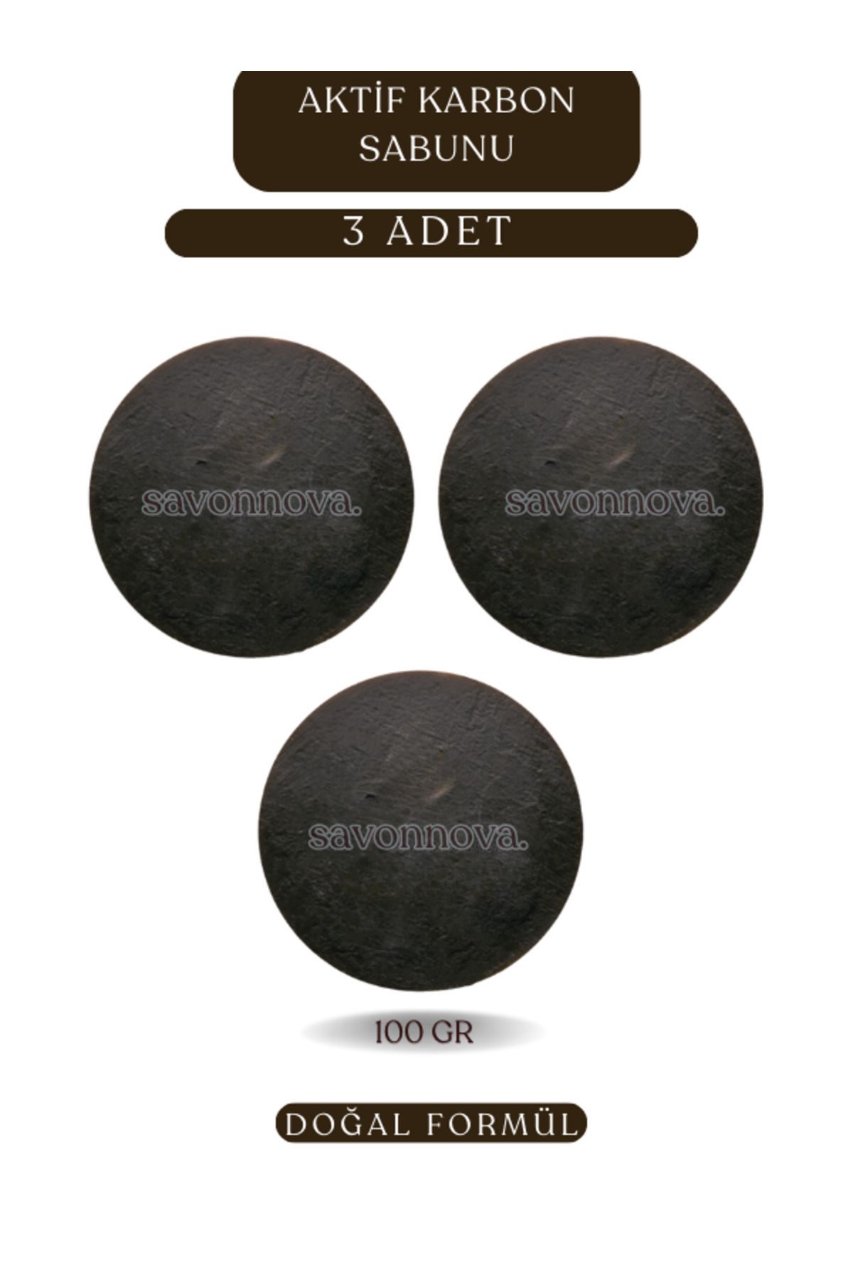 Kozmetigo Doğal Aktif Karbon Sabunu, İzleri, Doğum,Güneş Lekeleri İçin Katkısız Sabun 3X100GR