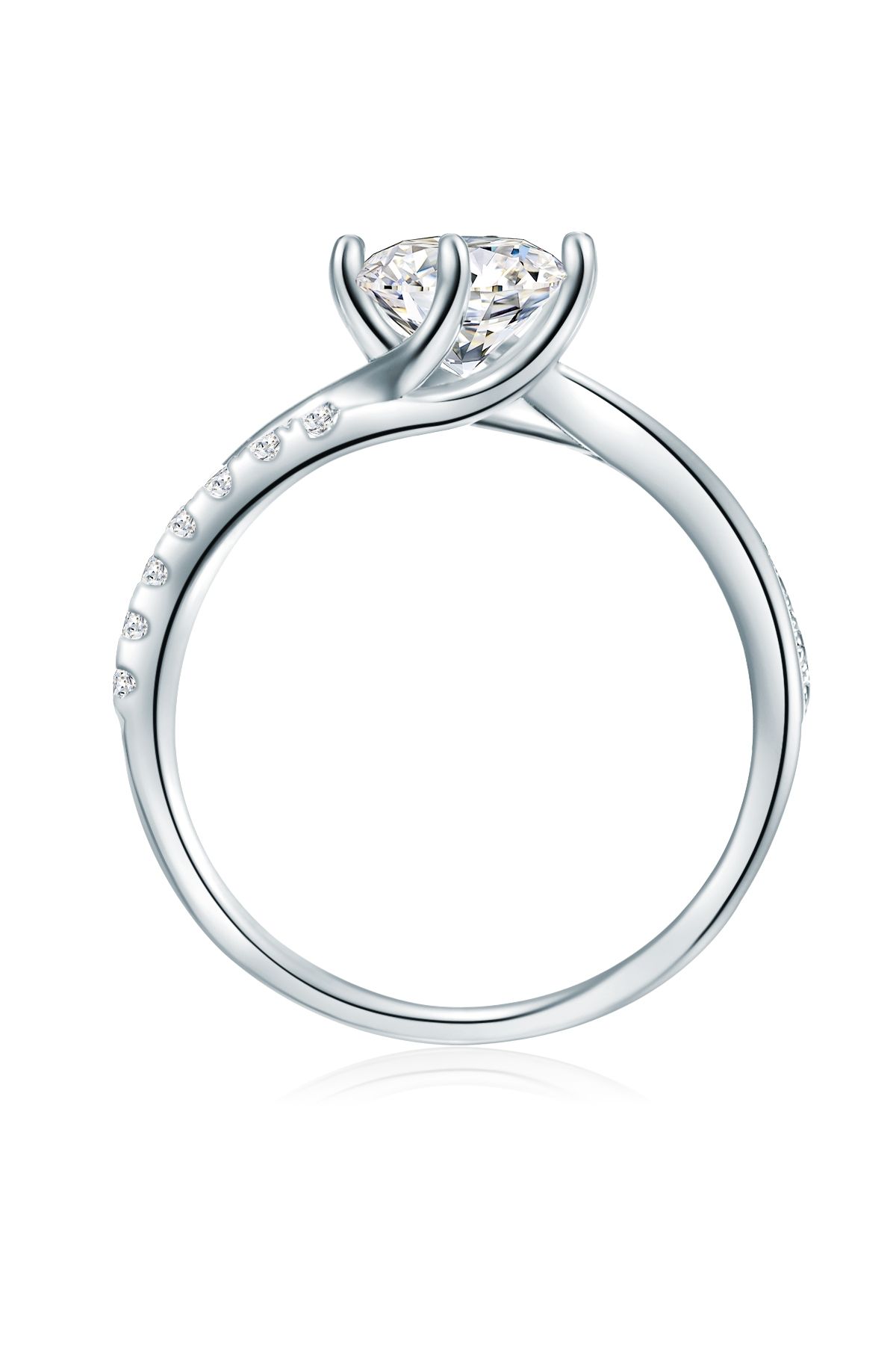 Trilani-Silberring Ring Sterling Silber Zirkonia Weiß 2