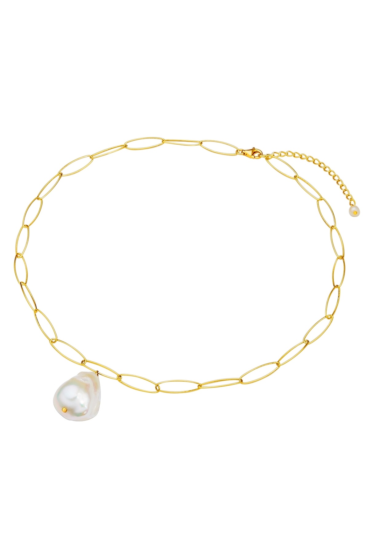 Valero Pearls-Perlenhalskette Kette Sterling Silber gelbgold Süßwasser-Zuchtperlen weiß 2