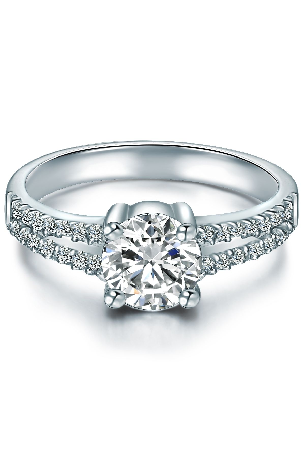 Trilani-Silberring Ring Sterling Silber Zirkonia Weiß 1