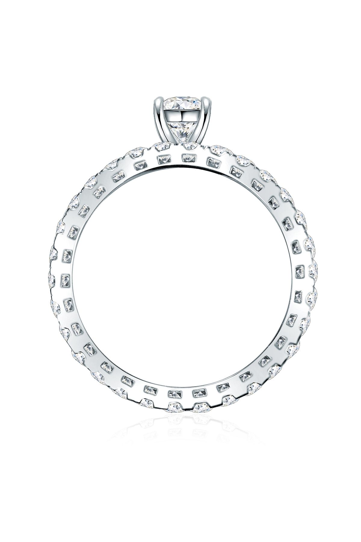 Trilani-Silberring 2er Set Ringe Sterling Silber Zirkonia Weiß 3