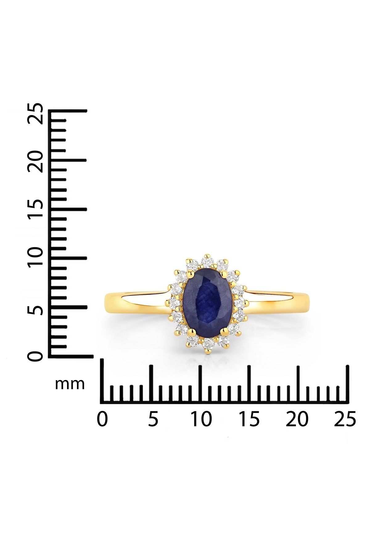 Rafaela Donata-Edelsteinring Ring Sterling Silber gelbvergoldet Saphir blau Topas weiß 4