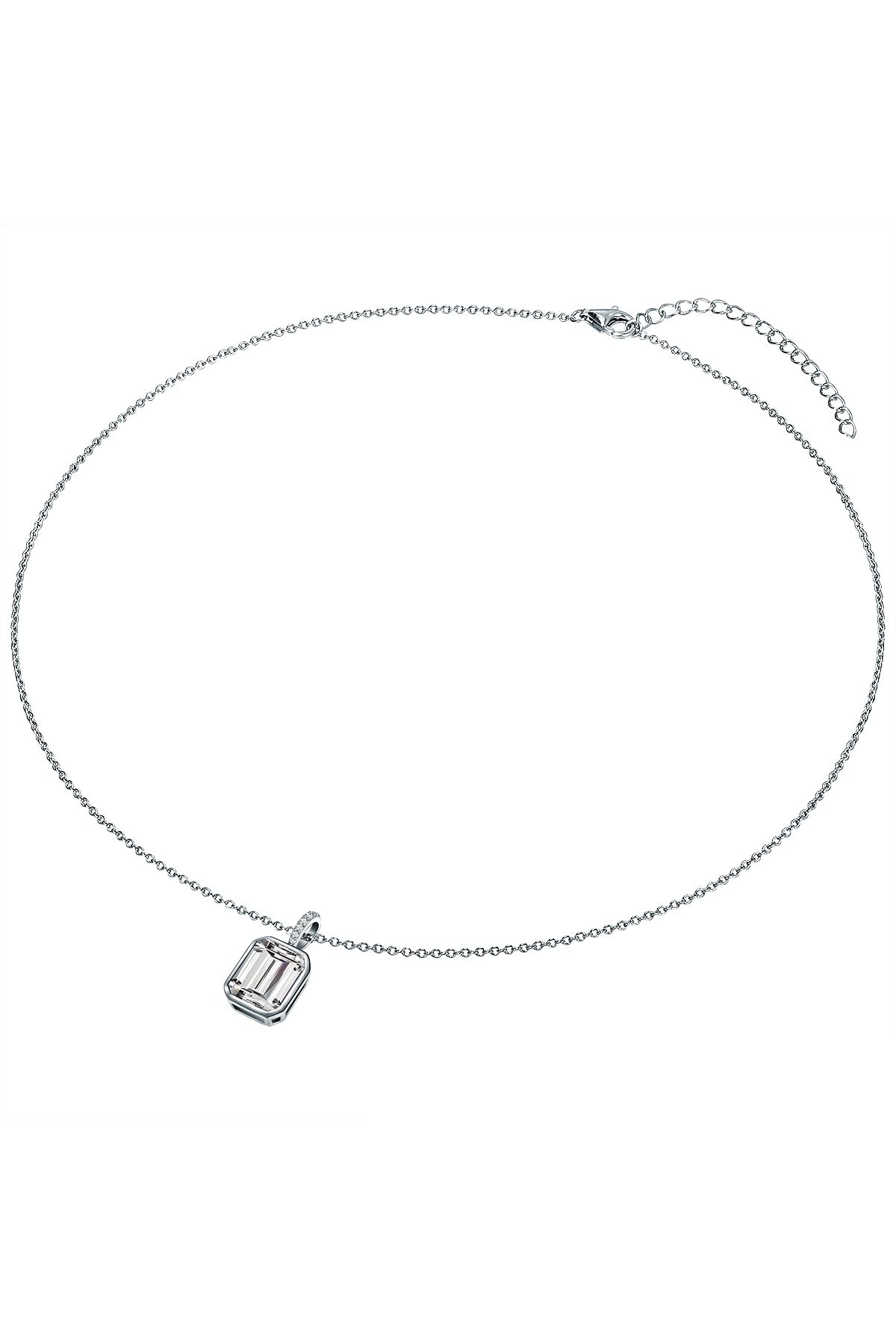 Trilani-Silberhalskette Kette Sterling Silber Zirkonia Weiß 2