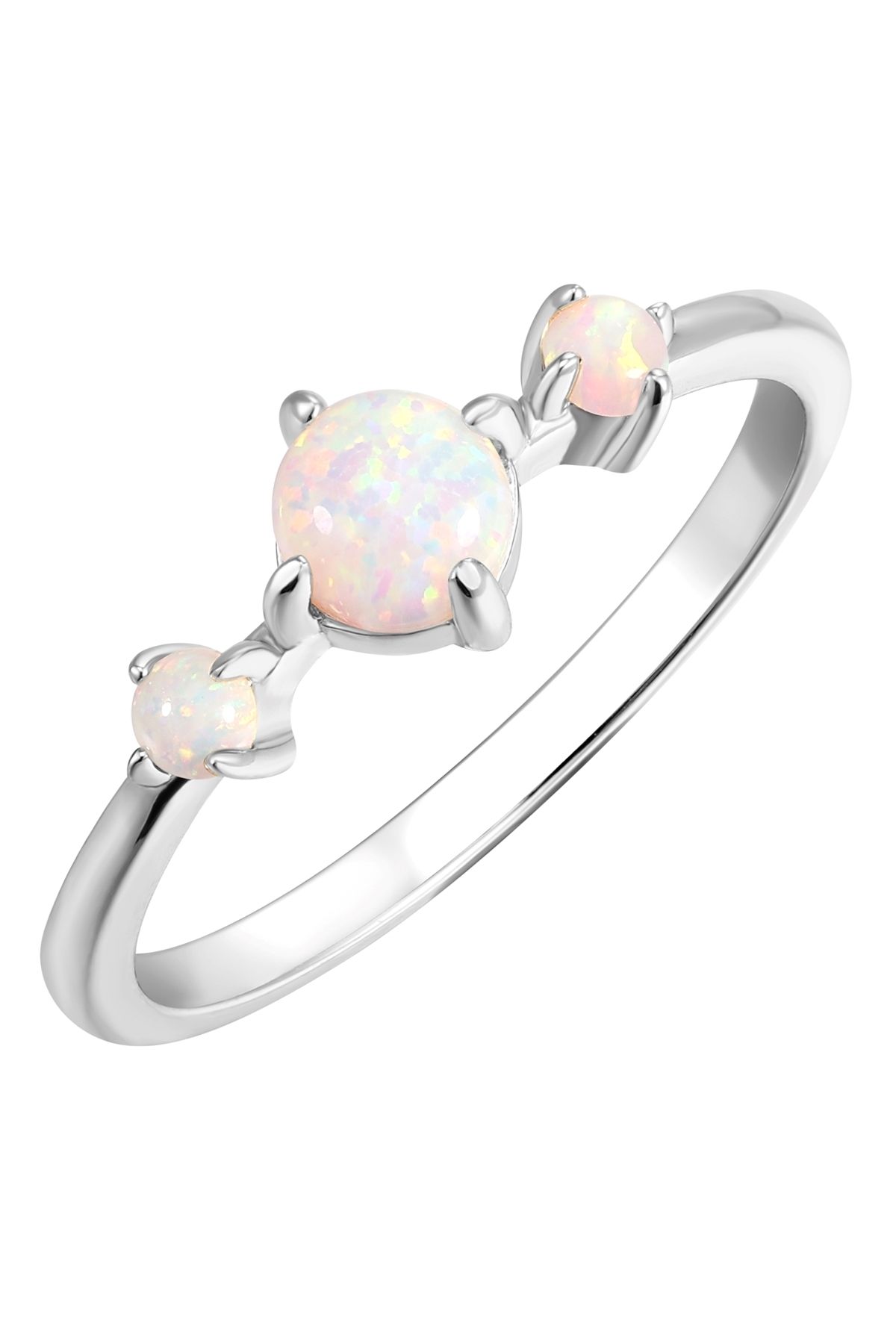 Rafaela Donata-Silberring Ring Sterling Silber Opal (SYNTH.) Weiß 2