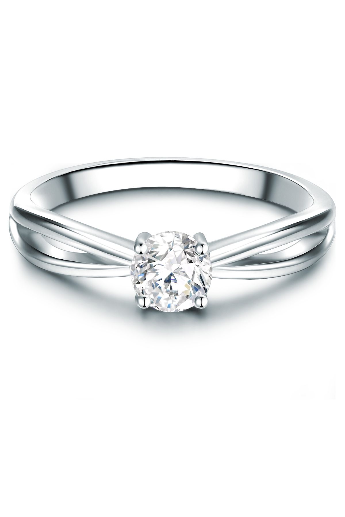 Trilani-Silberring Ring Sterling Silber Zirkonia Weiß 1