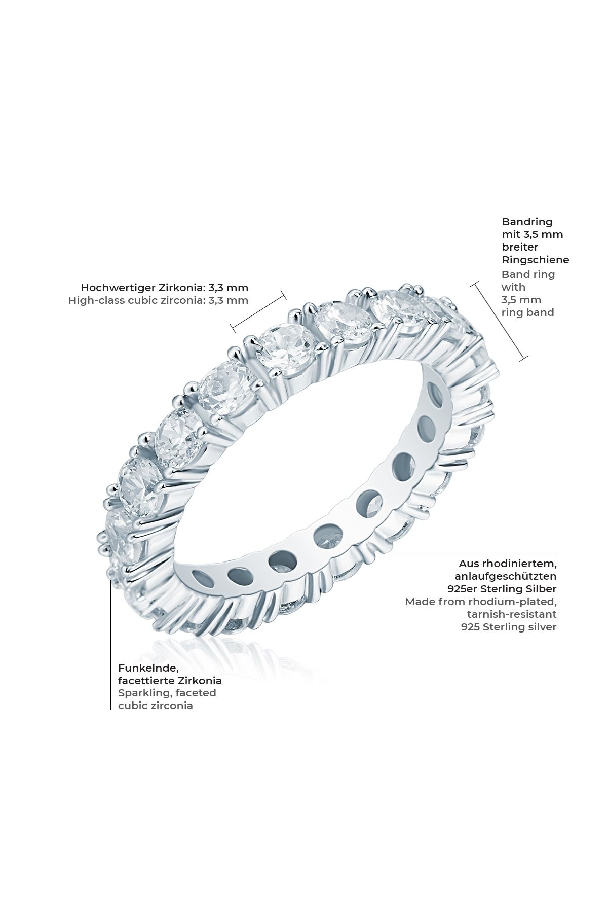 Rafaela Donata-Silberring Ring Sterling Silber Zirkonia Weiß 2
