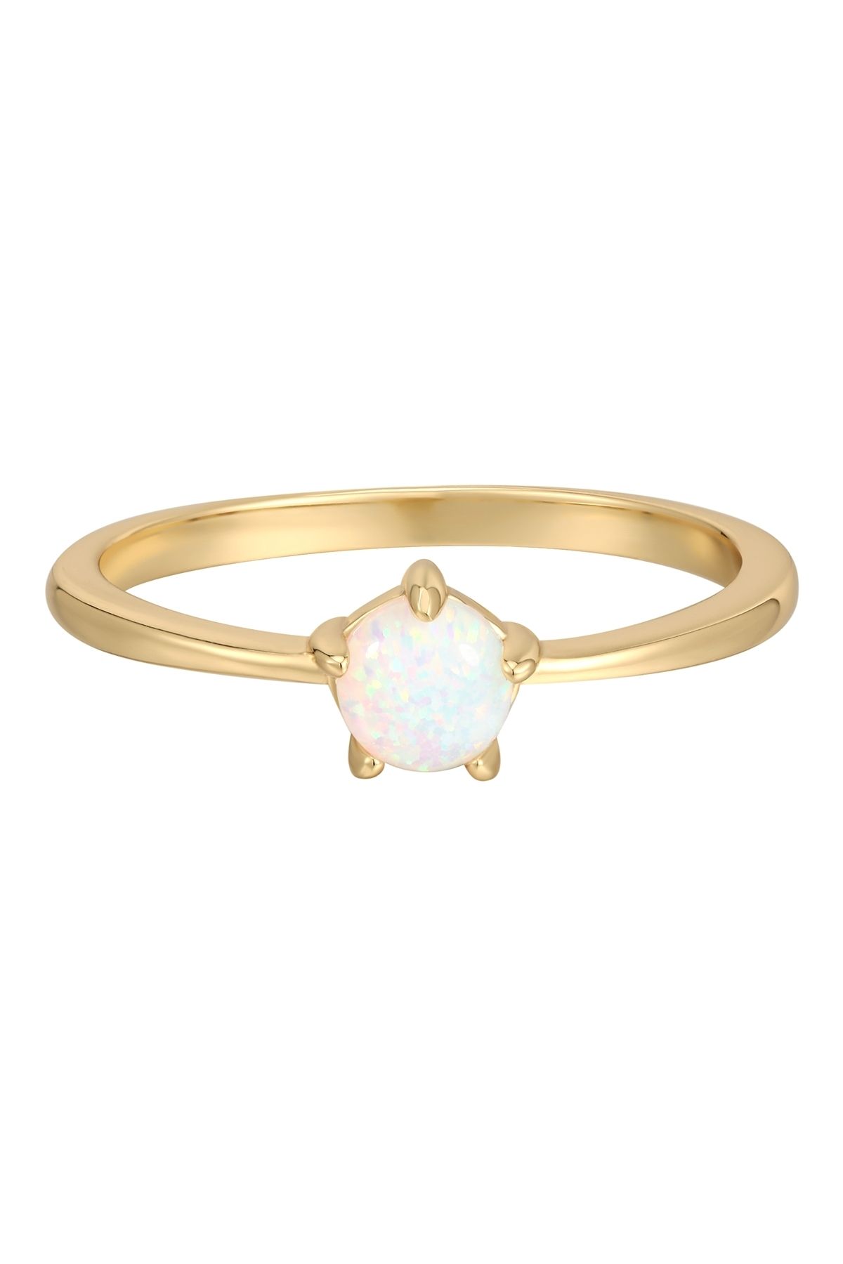 Rafaela Donata-Silberring Ring Sterling Silber Gelbgold Opal (SYNTH.) Weiß 1