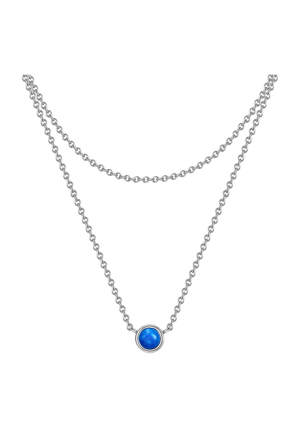 Glanzstücke München-Silberhalskette Kette Mit Anhänger Sterling Silber Lapis Lazuli 1