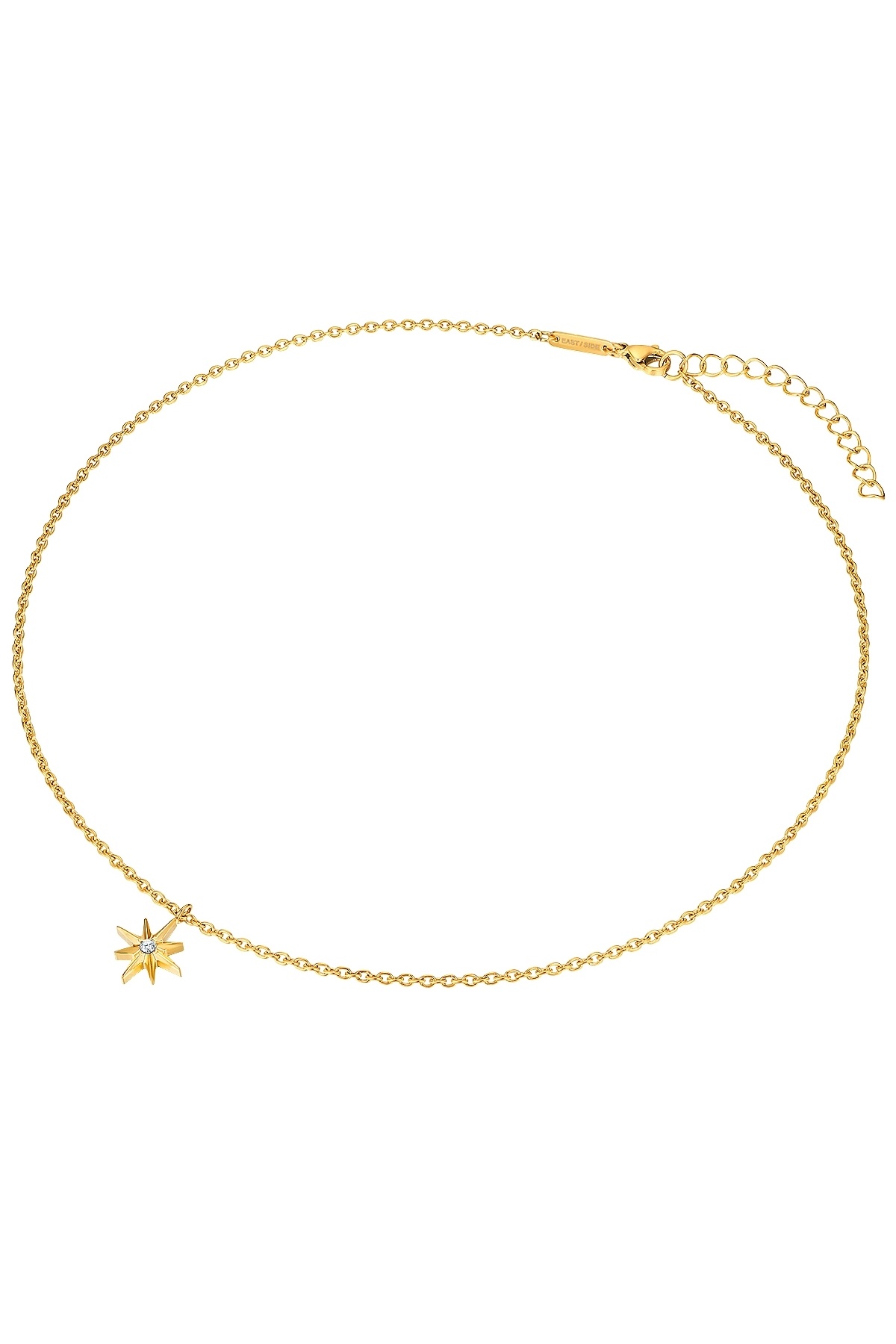 eastside-Edelstahlhalskette Kette mit Anhänger Edelstahl gelbgold Zirkonia weiß 3
