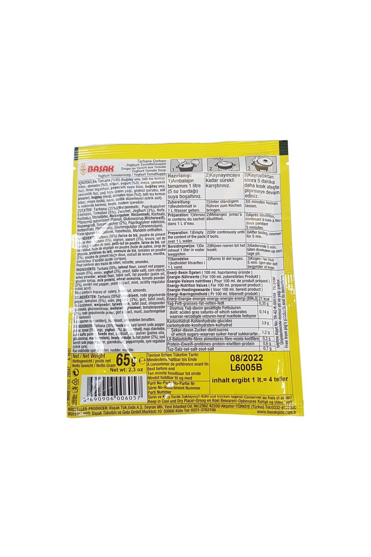 BAŞAK-Tarhana Soup, Authentic Turkish, Tarhana Corbasi, Basak, 65g 3